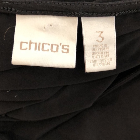 Chicos Cold shoulder maxi dress black size  3 slit on one side elbow sleeves - Picture 7 of 10